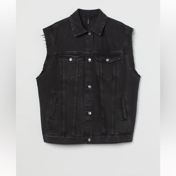 H&M Black Denim Vest - Picture 1 of 6